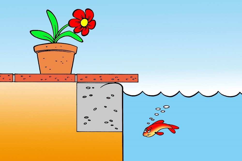 Kant i havedammen flisekant